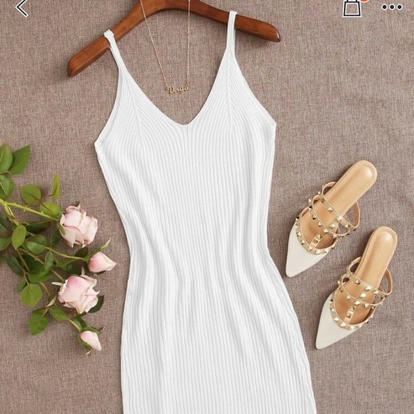 Solid Ribbed Knit Sweater Dress - Picture 6 of 6